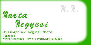 marta negyesi business card